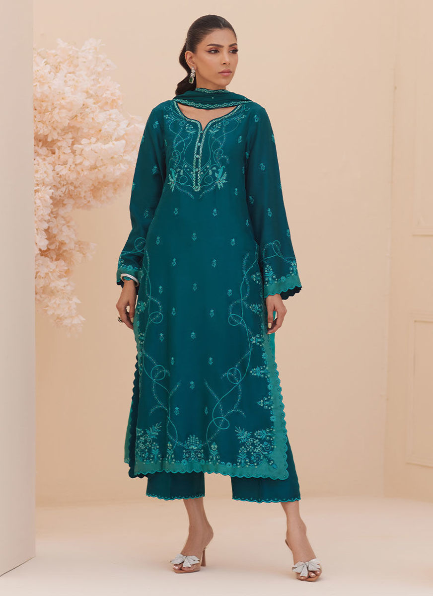 Evel Emerald Shirt And Dupatta