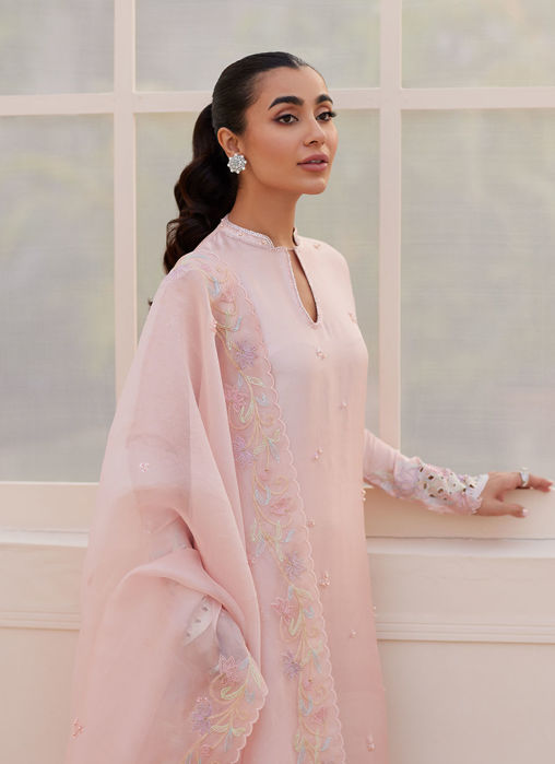 Aurora Pastel Pink Shirt And Dupatta