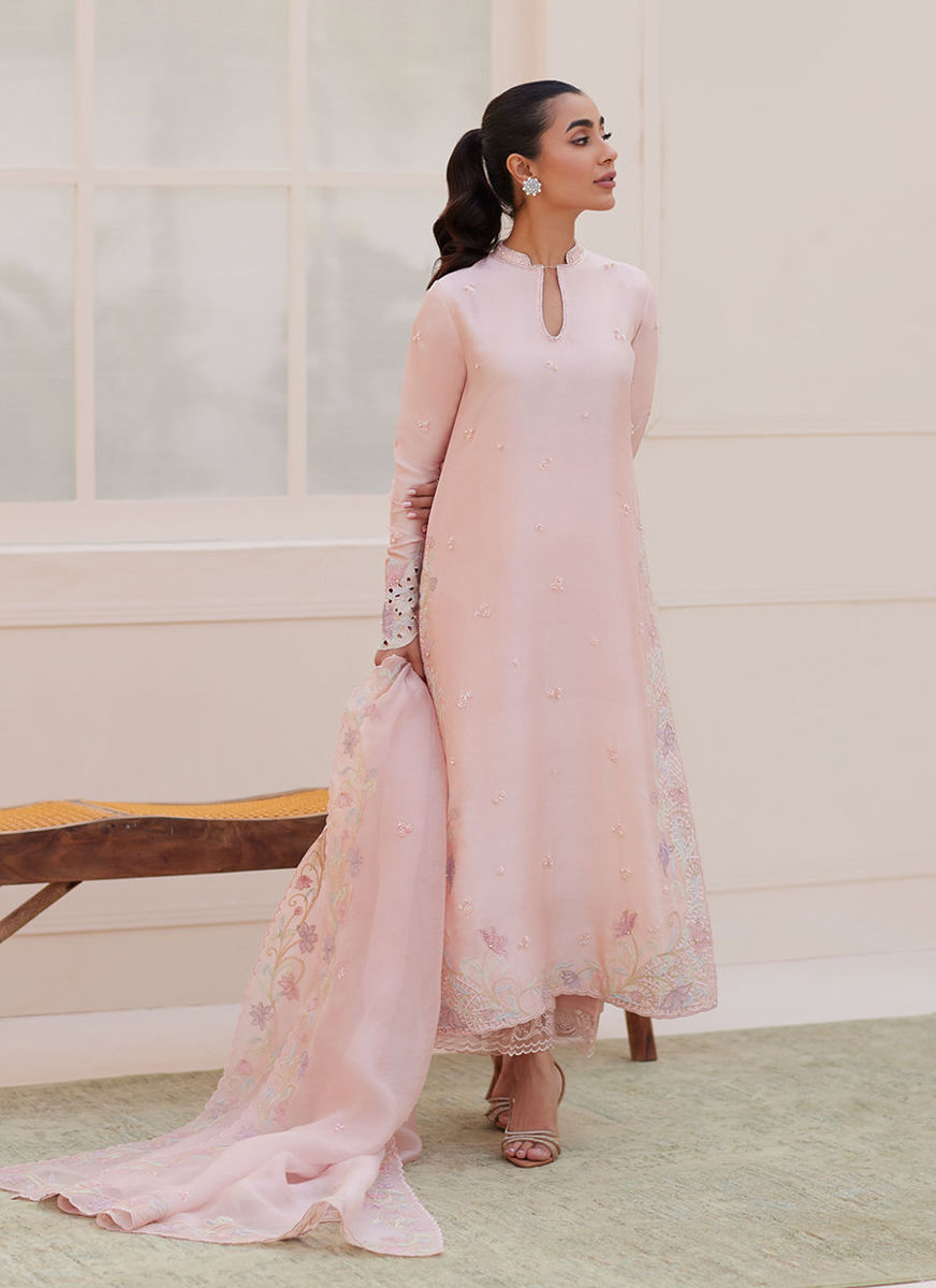 Aurora Pastel Pink Shirt And Dupatta