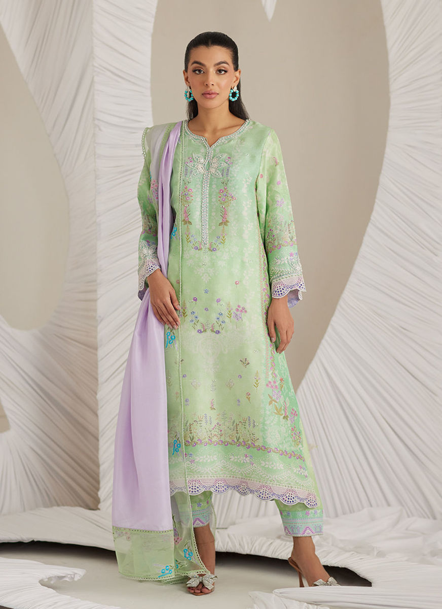 Felice Aqua Shirt And Dupatta