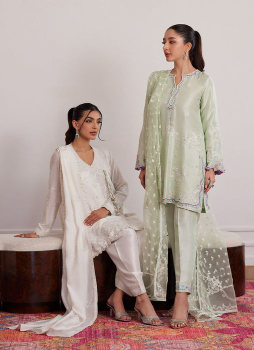 Calla Ivory Angarkha And Dupatta