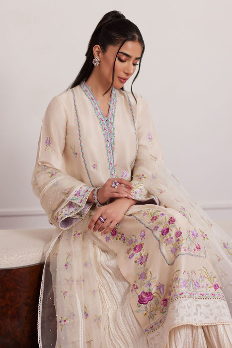 Lexie Ivory Shirt And Dupatta