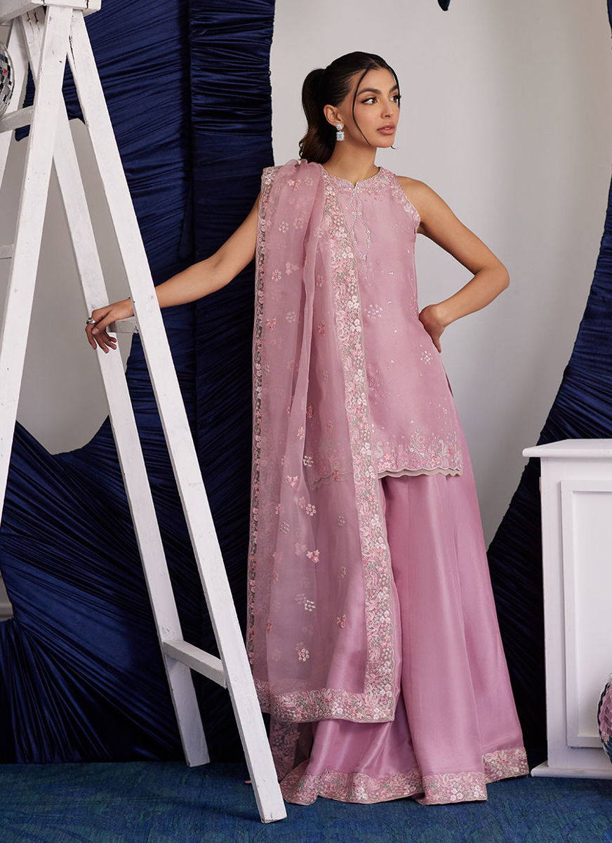 Demi Tea Rose Shirt And Dupatta