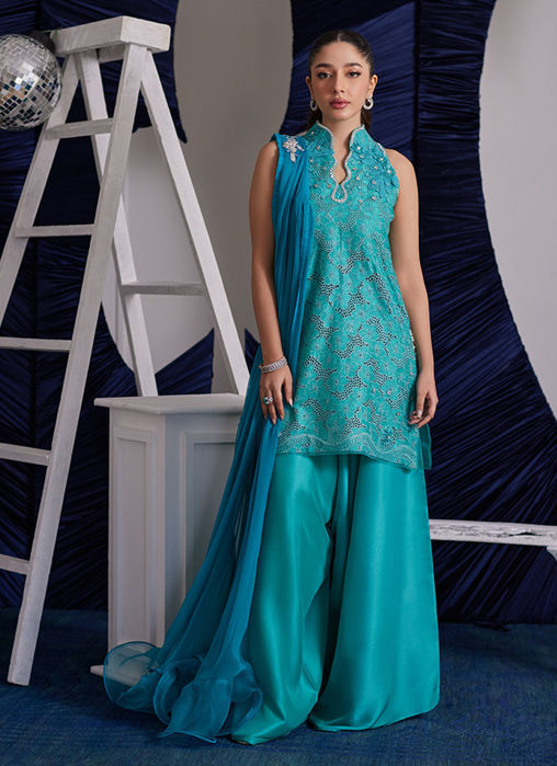 Picture of Binx Aqua Shirt And Dupatta