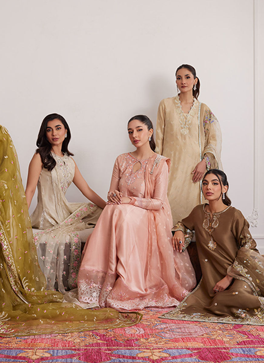 Brenna Champagne Shirt And Dupatta