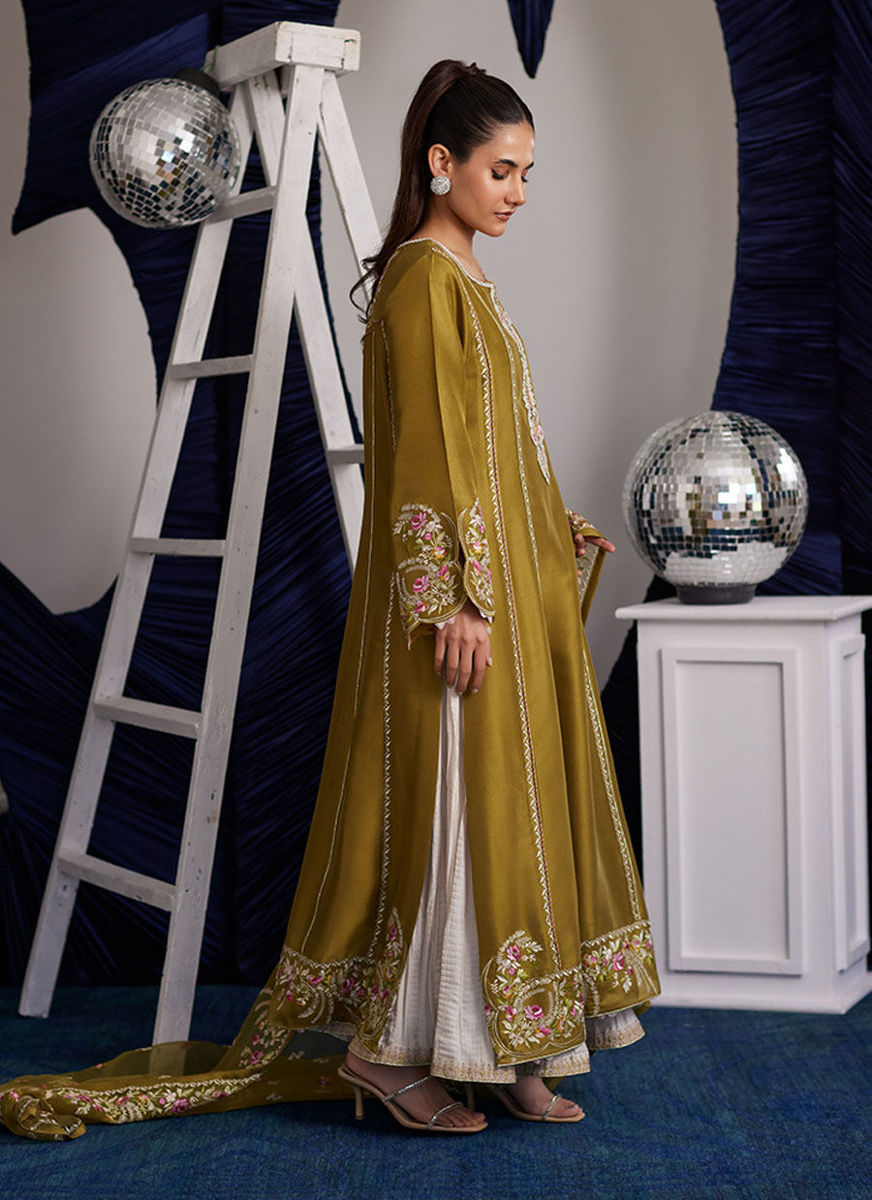 Rue Olive Shirt And Dupatta