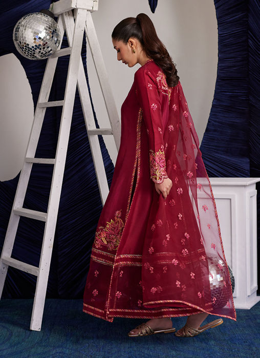 Miko Crimson Kalidaar And Dupatta