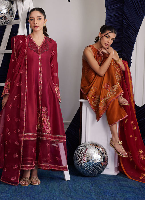 Miko Crimson Kalidaar And Dupatta