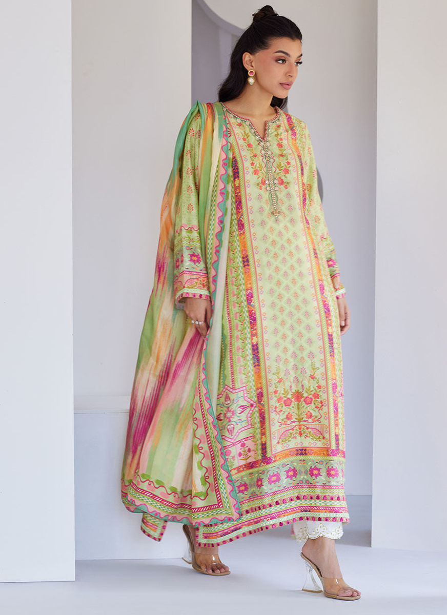 Vesper Kiwi Shirt And Dupatta