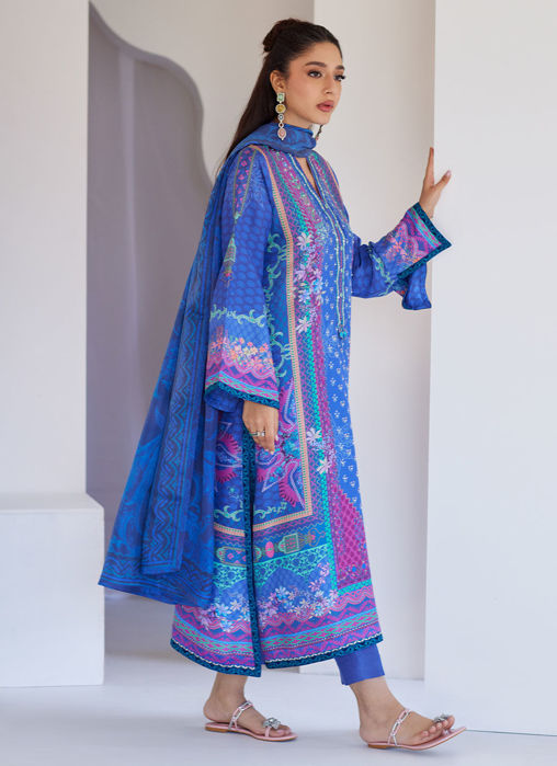 Revel Blue Shirt And Dupatta