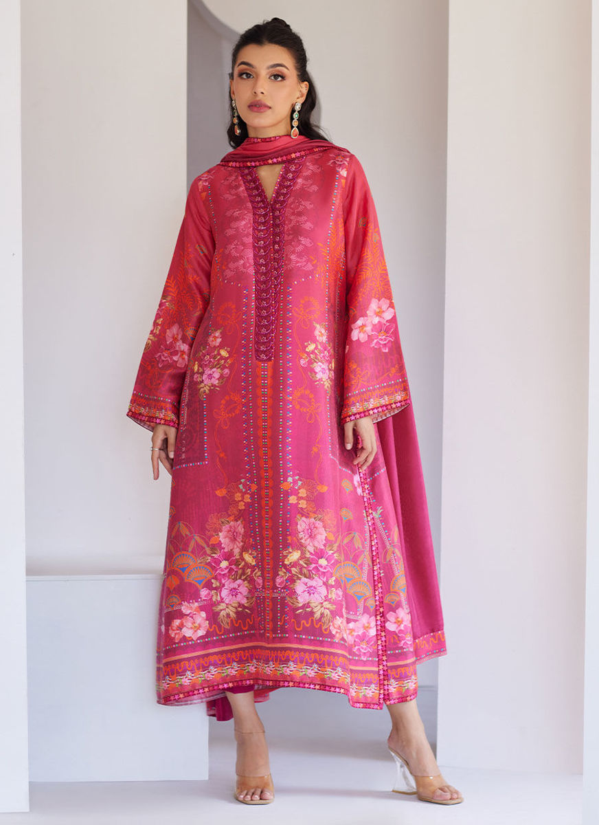 Alira Crimson Shirt And Dupatta