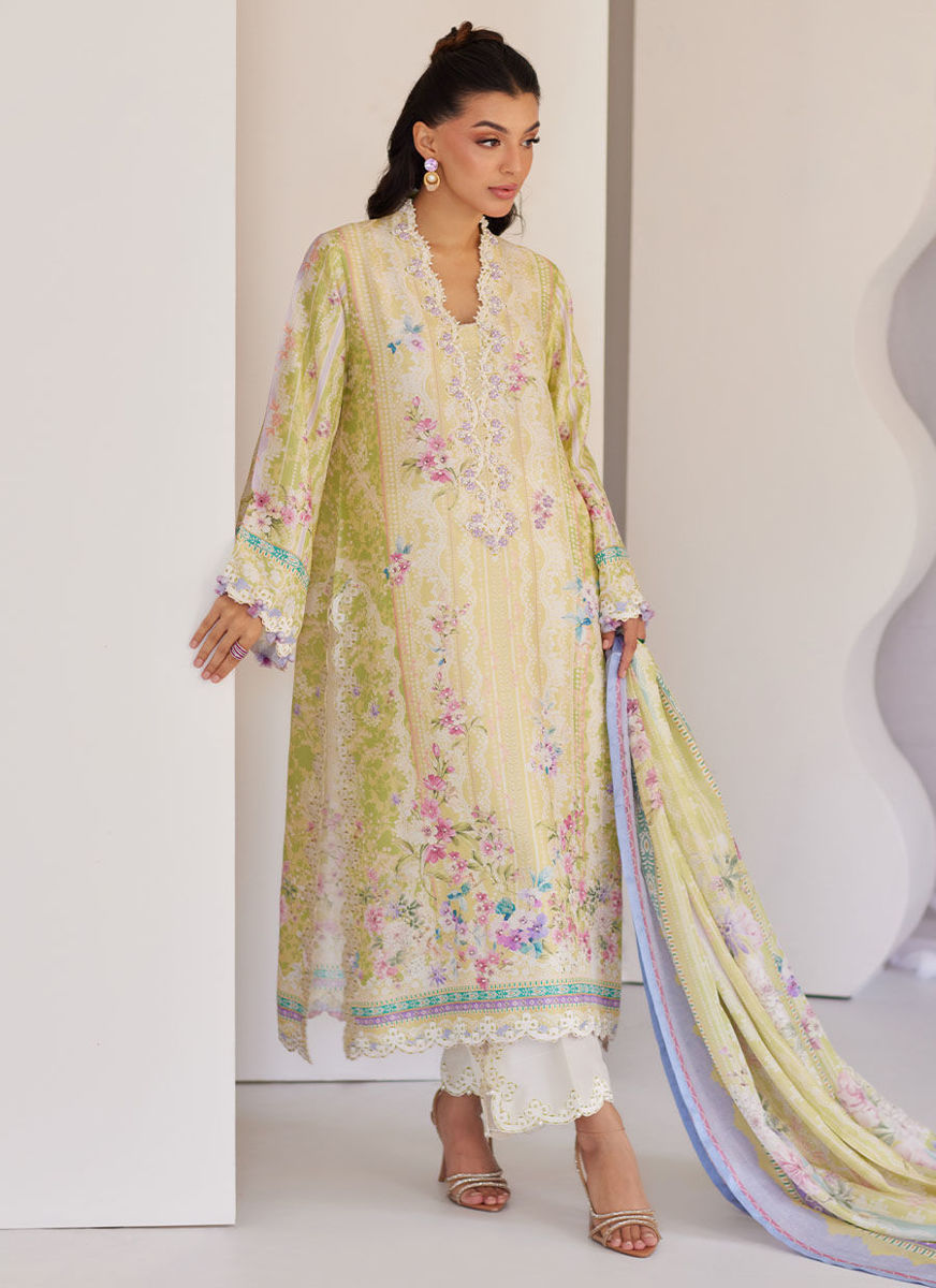 Elowyn Kiwi Shirt And Dupatta