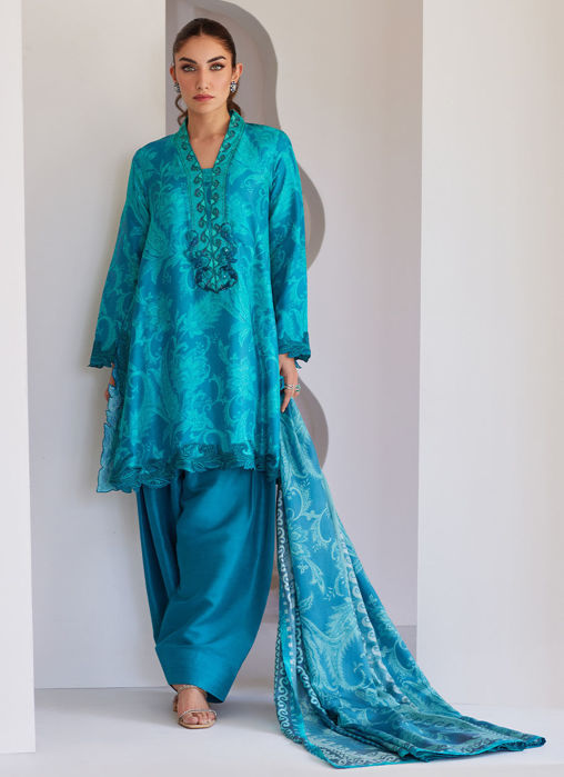Luna Green Shirt And Dupatta