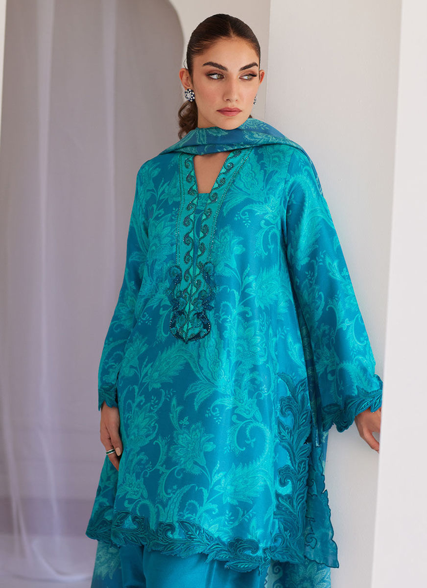 Luna Green Shirt And Dupatta