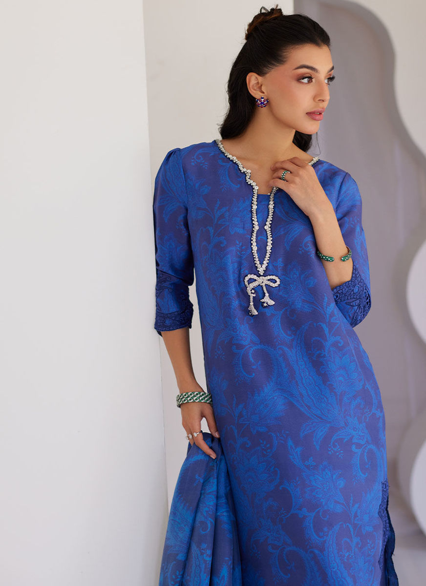 Azura Blue Shirt And Dupatta