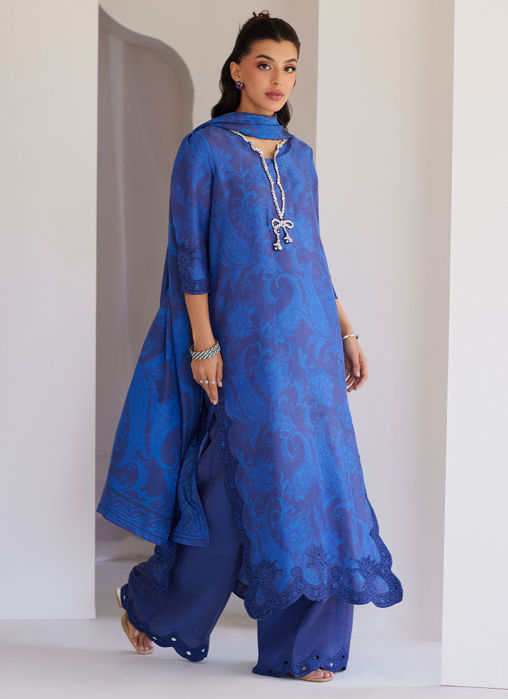 Azura Blue Shirt And Dupatta