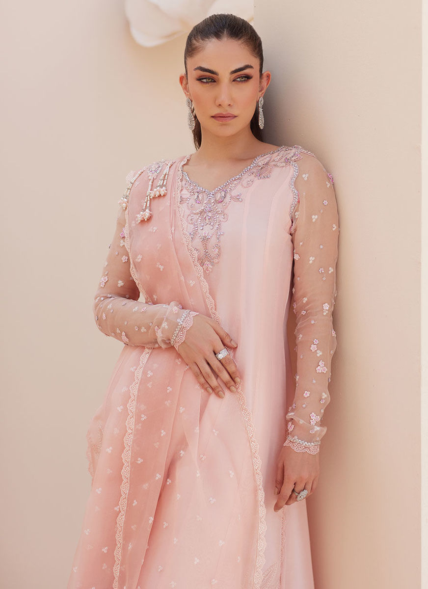 Deedee Pink Ombre Paneled Shirt Dupatta And Pants
