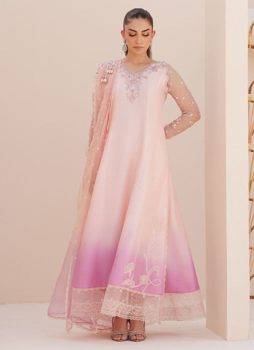 Deedee Pink Ombre Paneled Shirt Dupatta And Pants
