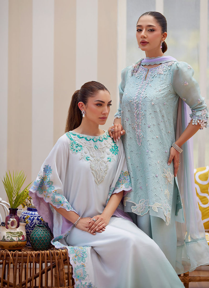 Noa Ice Blue Shirt And Dupatta