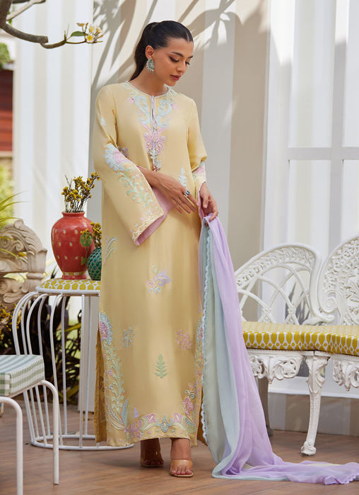 Vaya Lemon Shirt And Dupatta