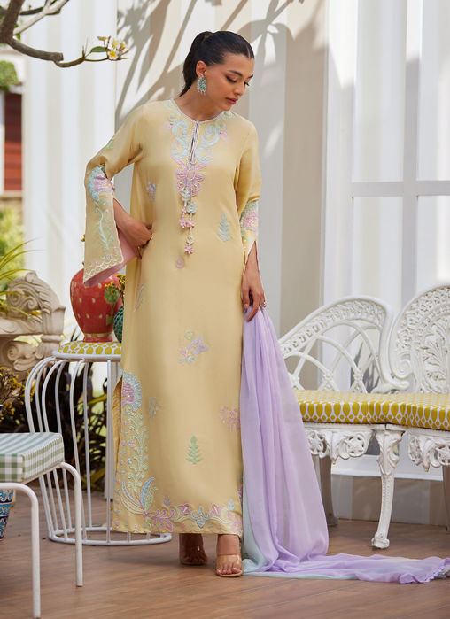 Vaya Lemon Shirt And Dupatta
