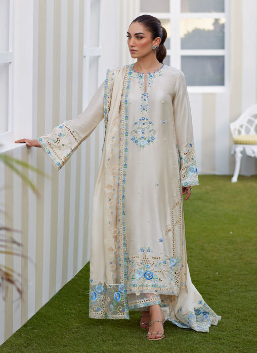 Delina Ivory Shirt And Dupatta
