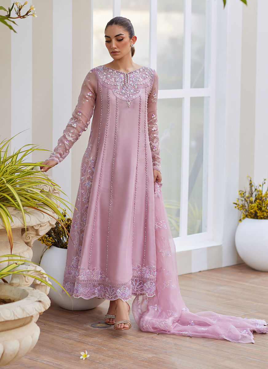 Karis Mauve Kalidaar And Dupatta