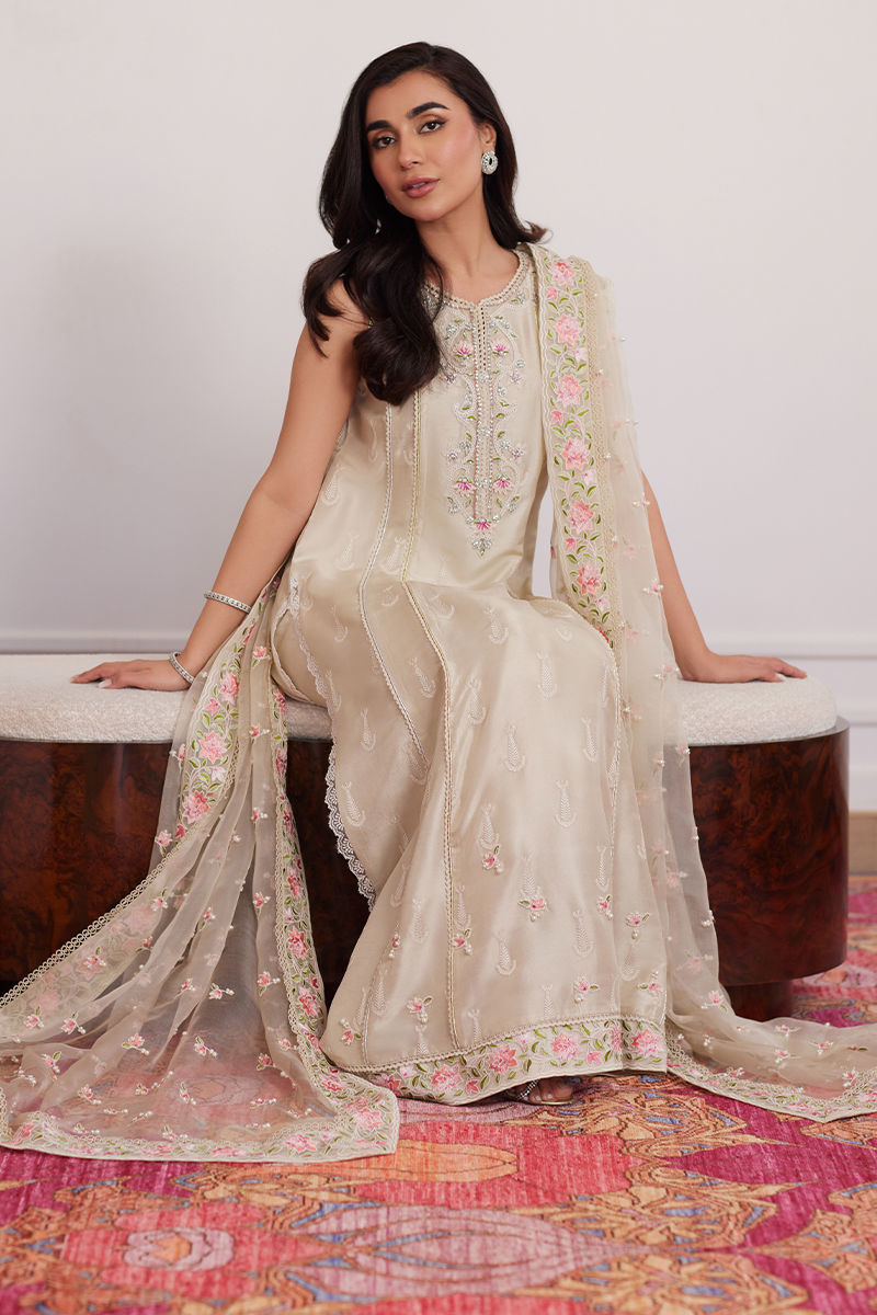 Everly Cream Shirt And Dupatta