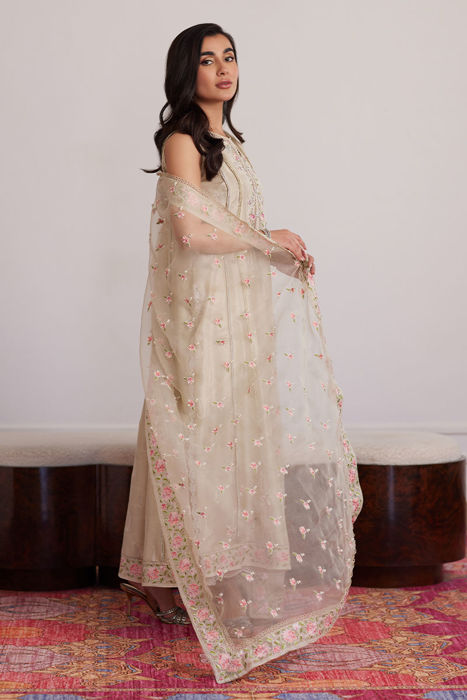 Everly Cream Shirt And Dupatta