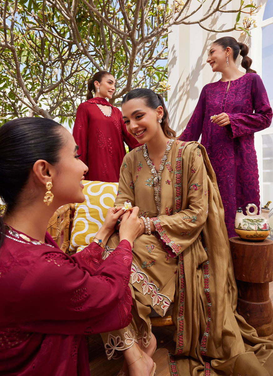Aiko Burgundy Shirt And Dupatta