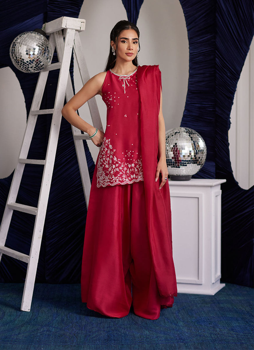 Izzy Hot Pink Shirt, Pants And Dupatta