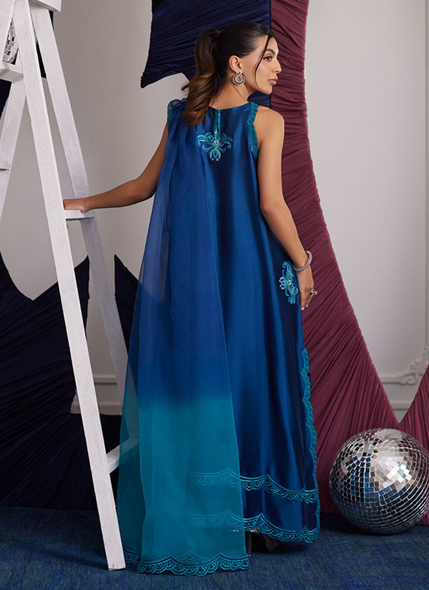 Skylar Teal Shirt And Dupatta