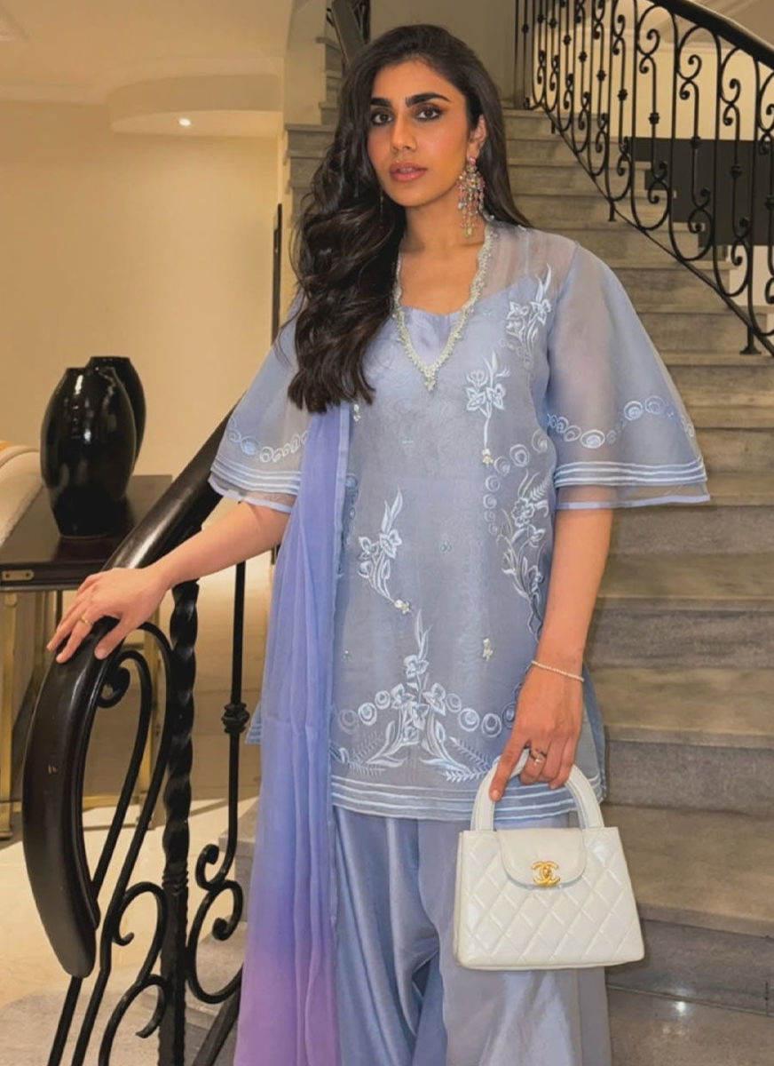 Cassie Periwinkle Shirt And Dupatta