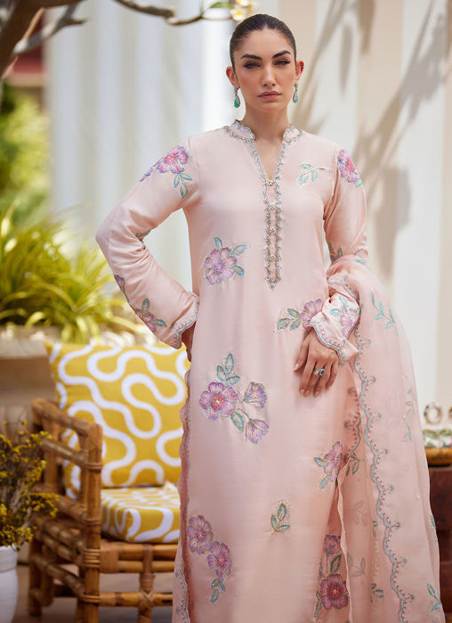 Vera Pink Shirt, Dupatta And Pants