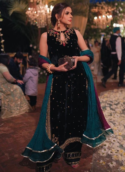 Picture of Waliya Najib in our Kyra Velvet Ensemble