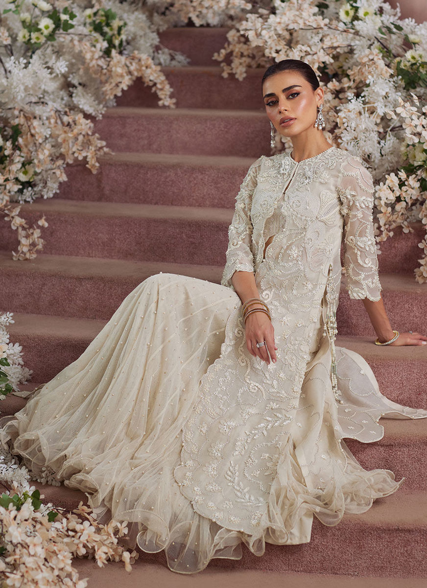 Vanika Ivory Organza Jacket