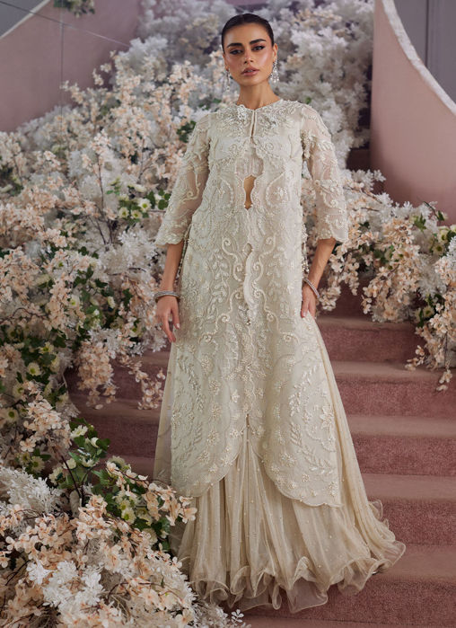 Vanika Ivory Organza Jacket