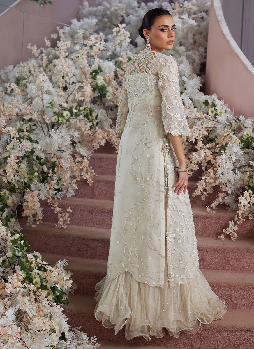 Vanika Ivory Organza Jacket