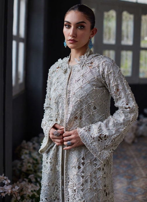 Ayvani Silver Cutwork Jacket