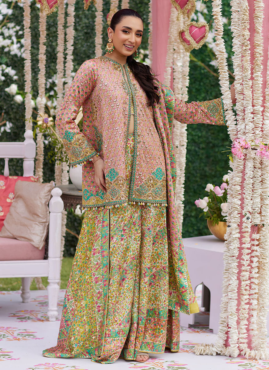 Shae Blockprinted Dhaka And Short Jacket