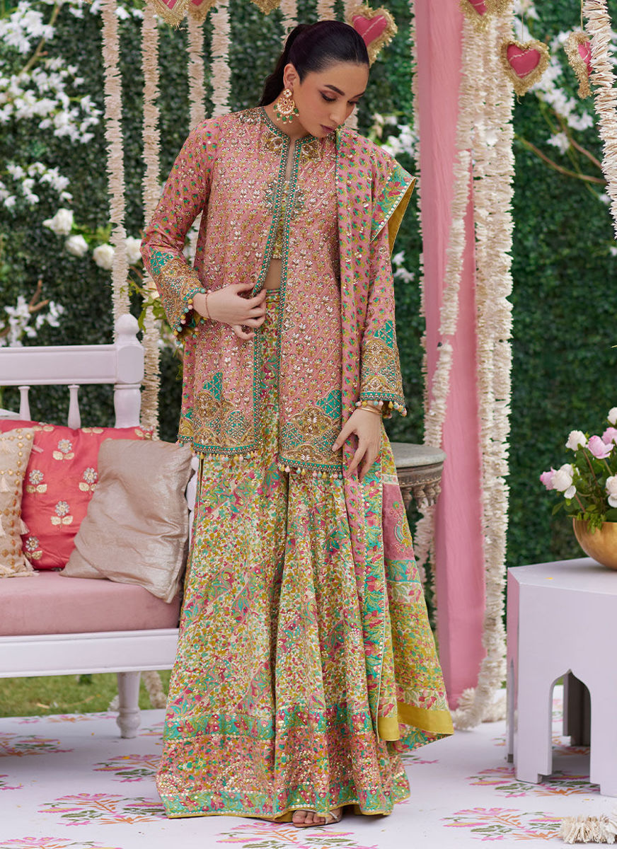 Shae Blockprinted Dhaka And Short Jacket