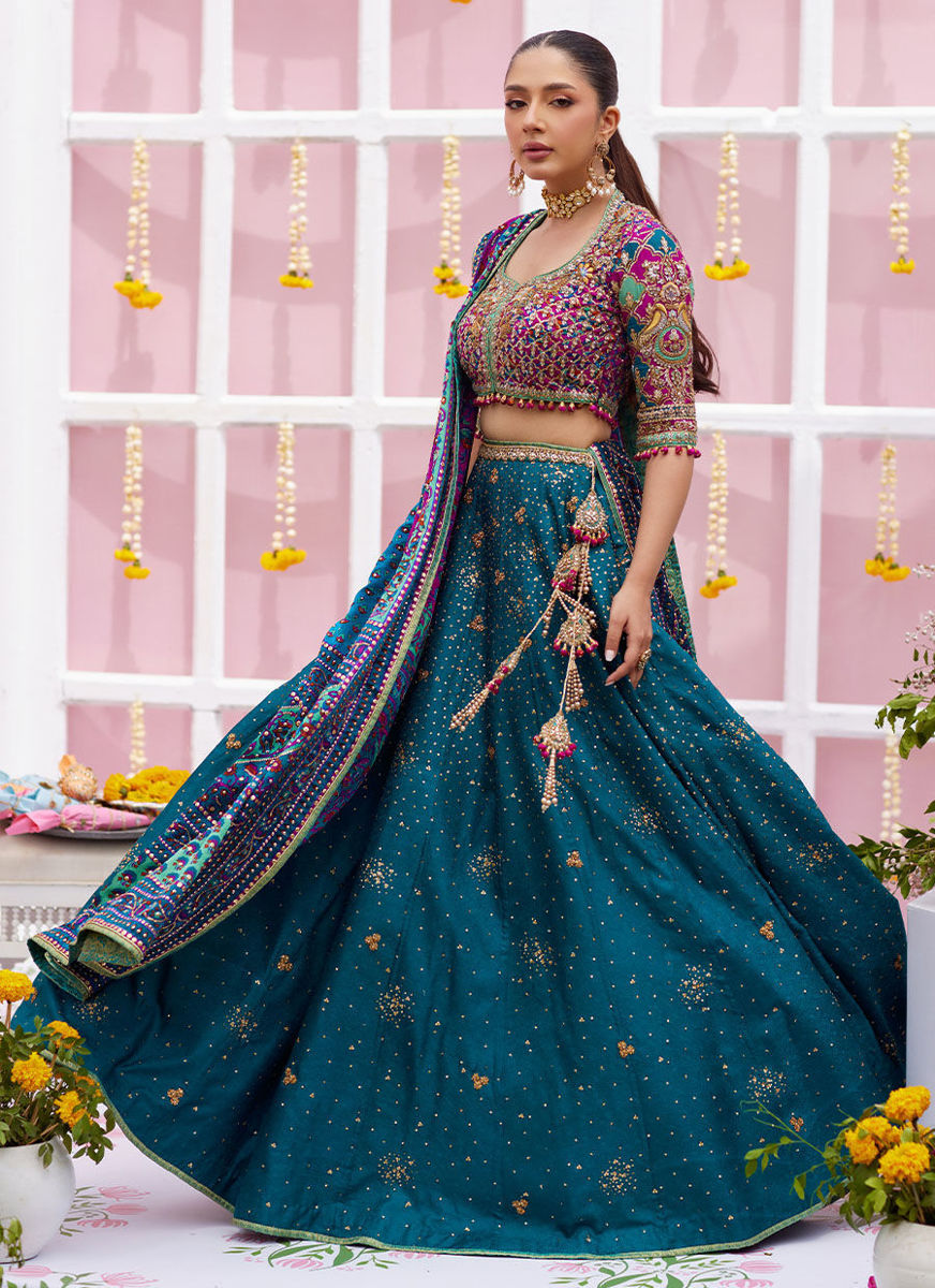 Ayelina Teal Lehnga Choli