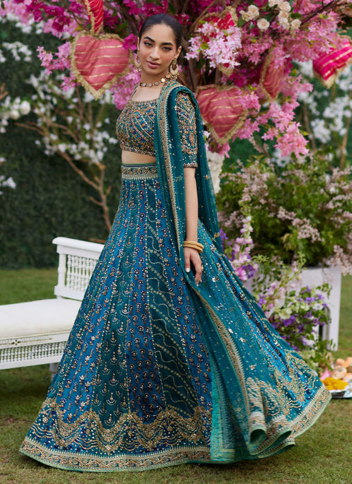 Ishana Teal Lehnga Choli