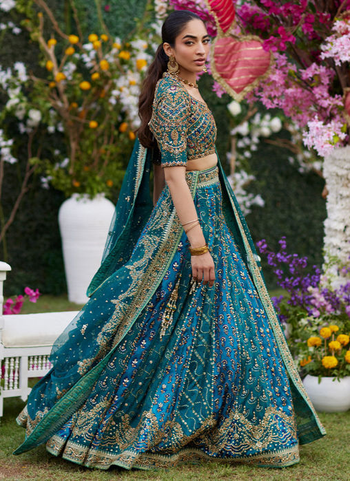 Ishana Teal Lehnga Choli