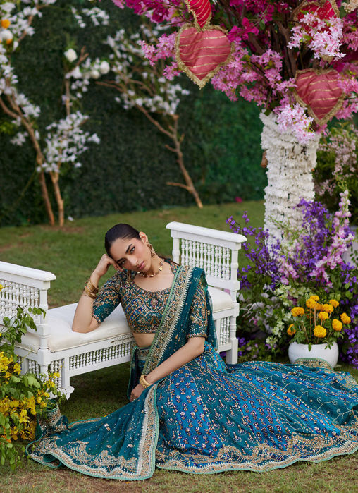 Ishana Teal Lehnga Choli