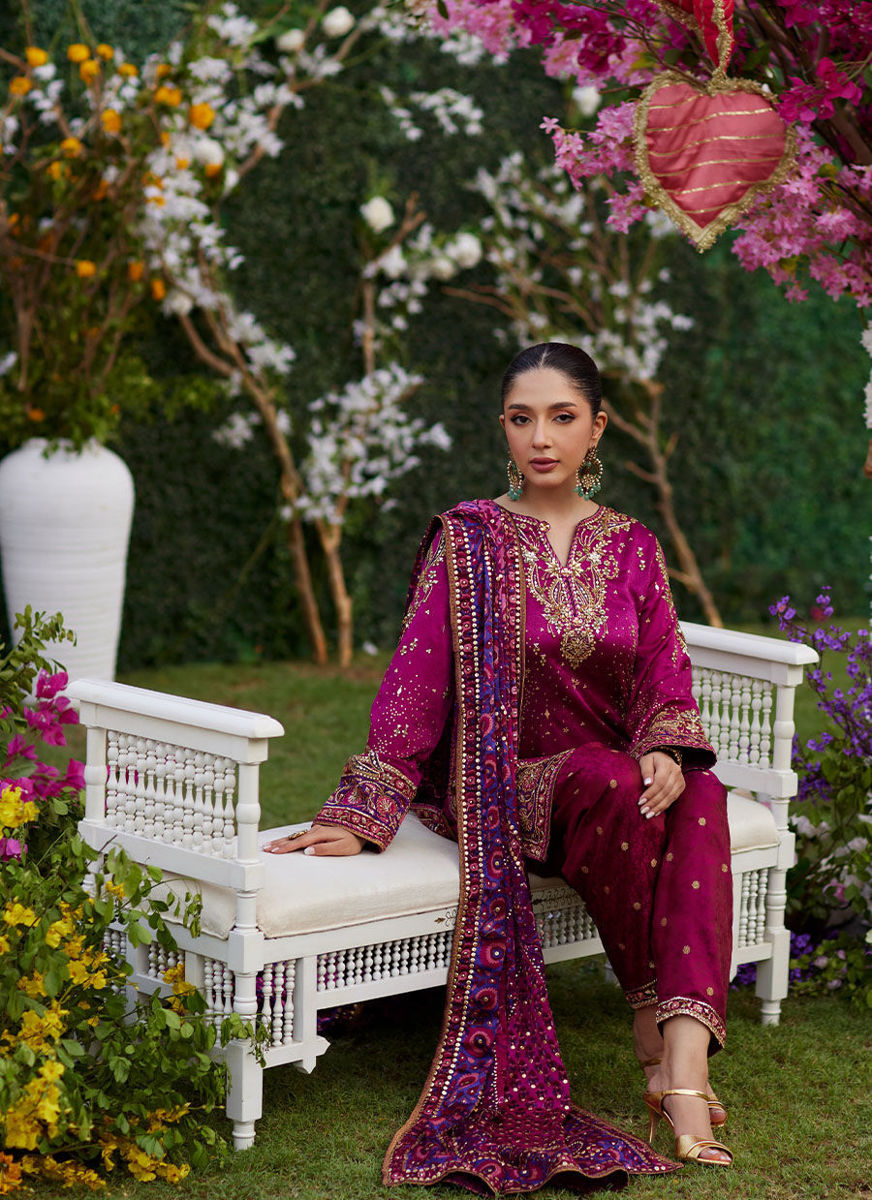 Nura Magenta Shirt And Dupatta