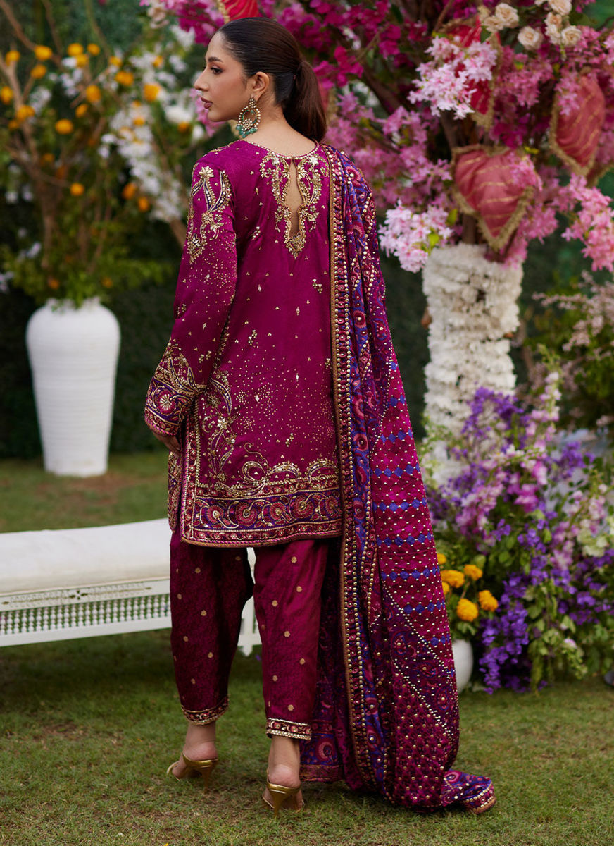 Nura Magenta Shirt And Dupatta