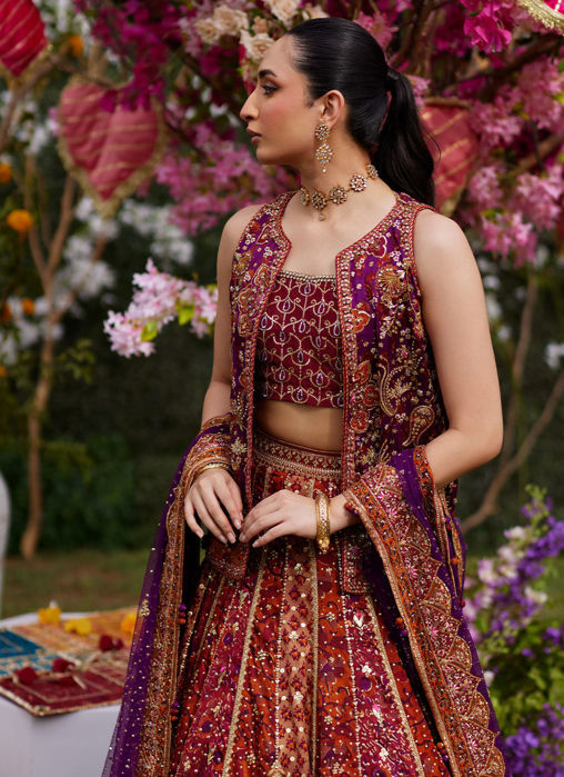 Leena Block Printed Lehnga And Jacket