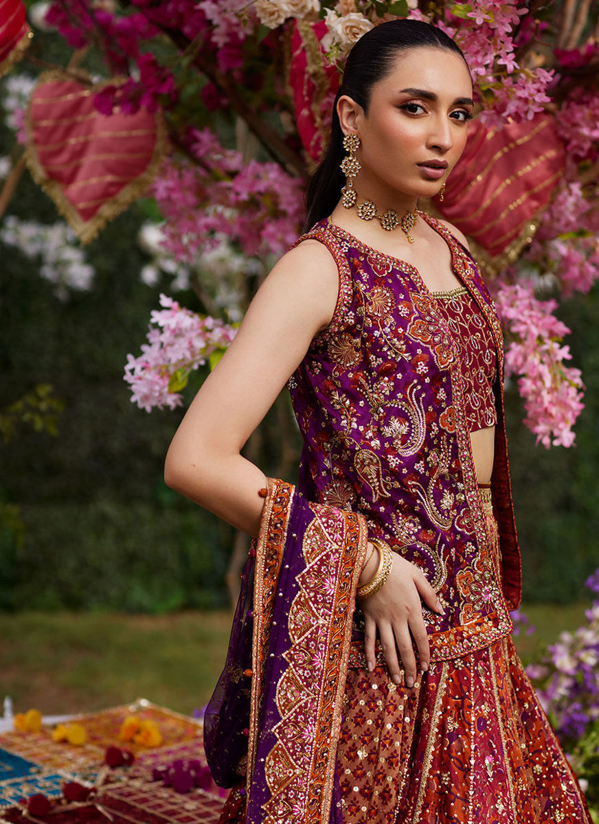 Leena Block Printed Lehnga And Jacket