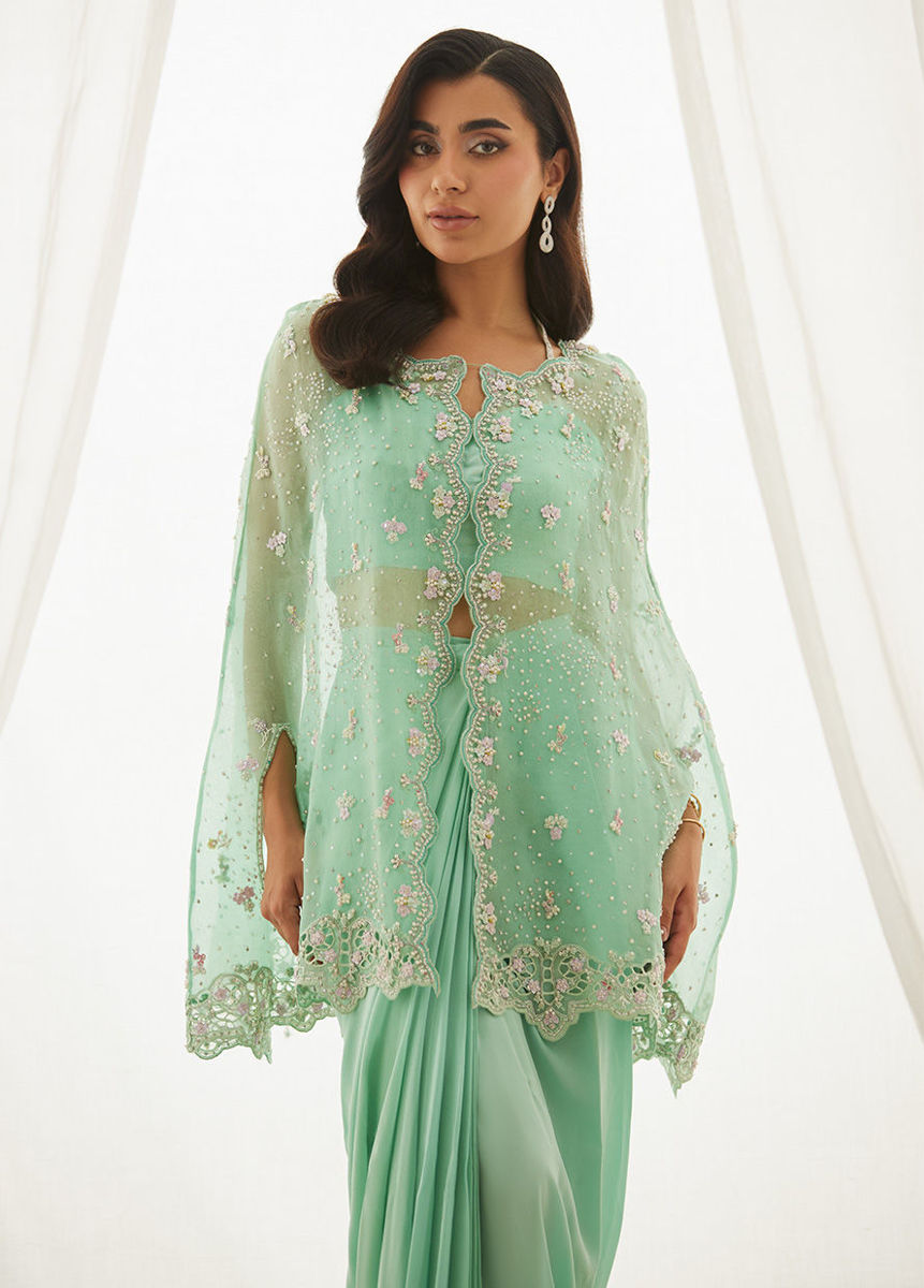 Calaya Aqua Cape, Bustier And Skirt